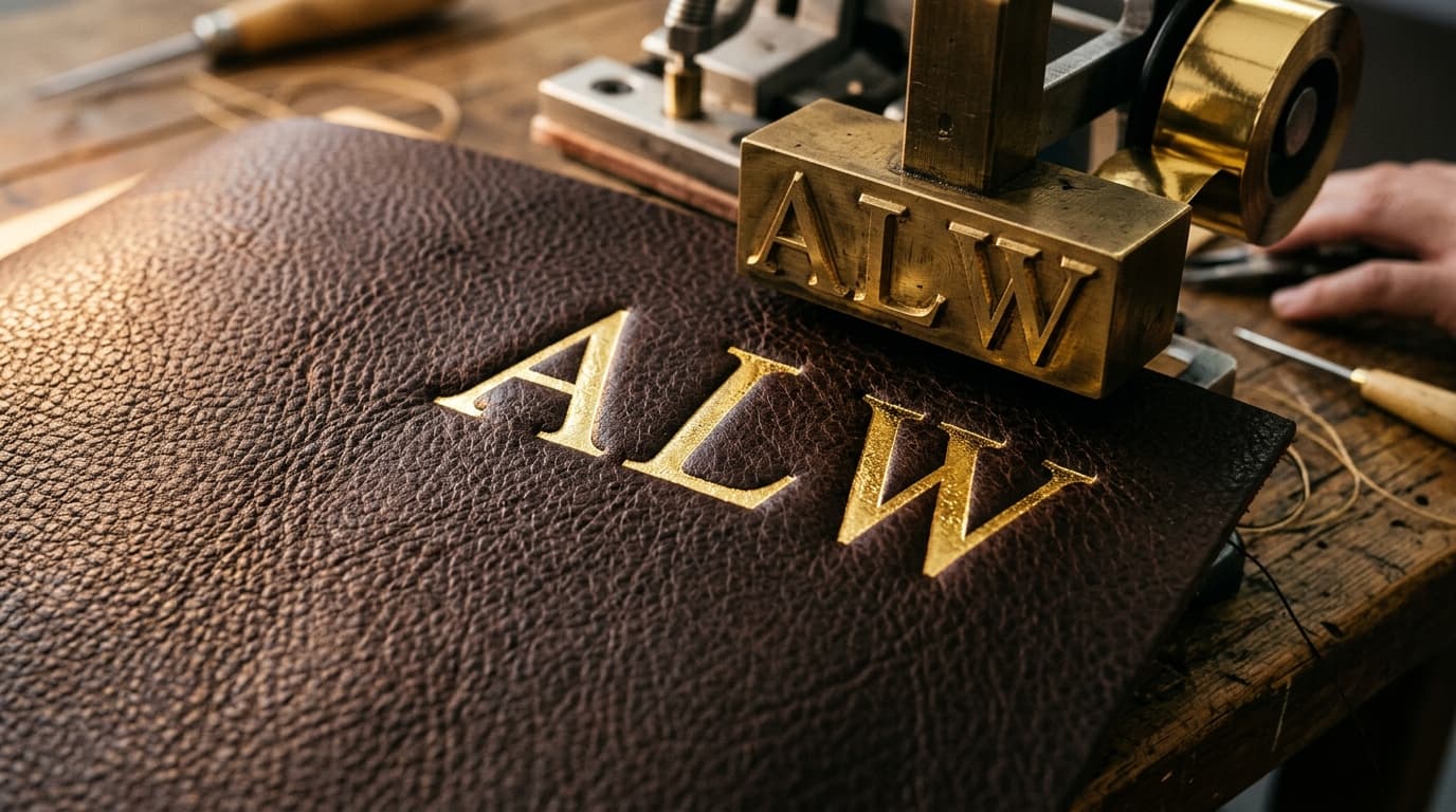Gold foil monogramming detail